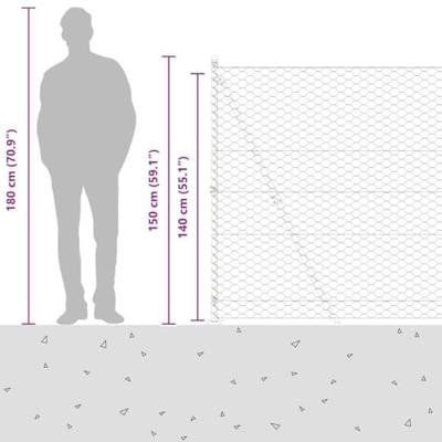 VidaXL Afrasteringspaal groen 25 x 1,4 m (50 mm gaas) staal en pvc