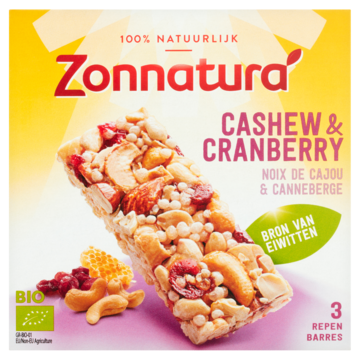 Zonnatura Notenreep cashew cranberry bio 75 Gram