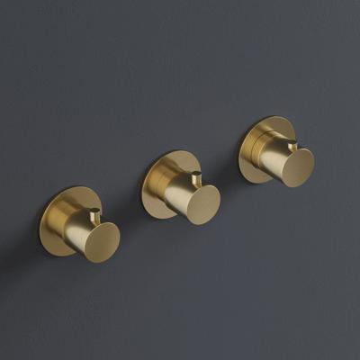 Douchethermostaat Hotbath Cobber Inbouw Met 2 Stopkranen Geborsteld Messing (excl. inbouwdeel) Living Colours