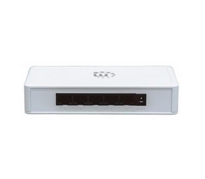 Manhattan Fast Ethernet Switch (kunststof behuizing, desktopformaat, IEEE 802.3az (Energy Efficient Ethernet)) wit 5-poort Gigabit Ethernet Switch wit