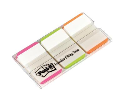 Post-it Index Strong, , ft 25,4 x 38 mm, wit met gekleurde rand, 3 kleuren, 22 tabs per kleur Post-it Index Strong, , ft 25,4 x 38 mm, wit met gekleurde rand, 3 kleuren, 22 tabs per kleur