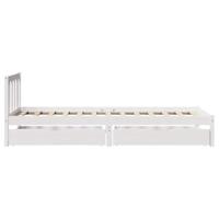 Bedframe zonder matras massief grenenhout wit 140x200 cm - thumbnail