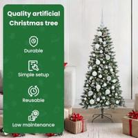 Kunstkerstboom met 150 LED Groen 120 cm PVC en Plastic en Staal - thumbnail