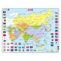 Selecta Larsen legpuzzel kaart azie met vlaggen, 70st. - thumbnail