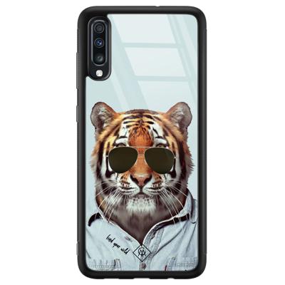 Samsung Galaxy A50 glazen hardcase - Tijger wild