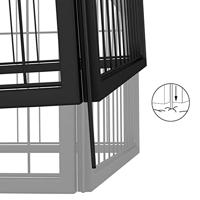 Hondenkennel 32 panelen 100x50 cm gepoedercoat staal zwart - thumbnail