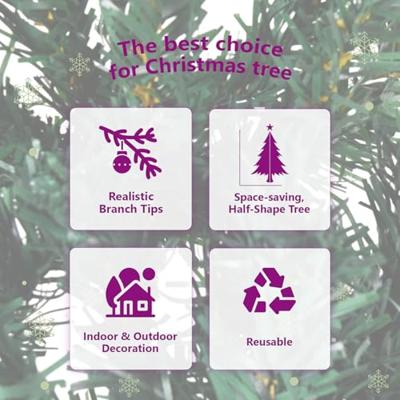 VidaXL Kunstkerstboom half met standaard smal 240 cm groen VidaXL Kunstkerstboom half met standaard smal 240 cm groen