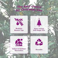 VidaXL Kunstkerstboom half met standaard smal 240 cm groen - thumbnail