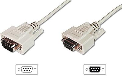 DIGITUS Seriële aansluitkabel - D-Sub 9 naar D-Sub 9 - stekker naar bus - 2.0m - verlengkabel - Beige