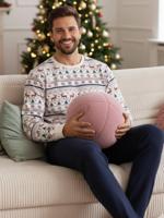 2-delige herenpyjama familie Kerstmis nachtblauw - thumbnail