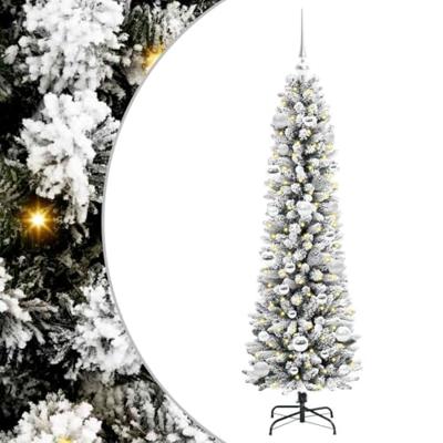 Kunstkerstboom met 150 LED Wit 150 cm PVC en Metaal en Plastic