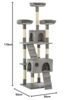 Kattenkrabpaal met sisal krabpalen 170 cm grijs - thumbnail