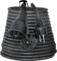 Verlengkabel 10 meter 3x1.5mm² rubber stekker contrastekker aangespoten - thumbnail