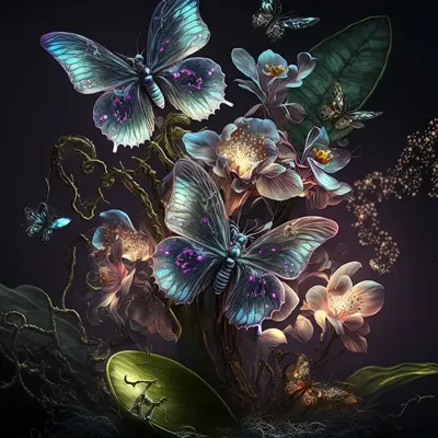 Alexsar Art schilderij Glas art vlinders 80x80cm