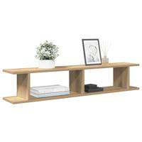 Wandschappen 2 st 105x18x20 cm bewerkt hout artisanaal eiken - thumbnail