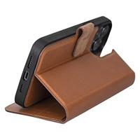 NorthLife - iPhone 13 Pro Max - Lederen Afneembare 2-in-1 bookcase hoes - Cognac - thumbnail