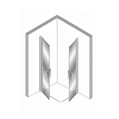 Douchecabine Plieger Panorama Draaideuren 6mm 80x80x200cm Chroom Douchecabine Plieger Panorama Draaideuren 6mm 80x80x200cm Chroom