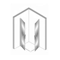 Douchecabine Plieger Panorama Draaideuren 6mm 80x80x200cm Chroom - thumbnail