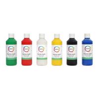 Plakkaatverf qrea set à 6 standaard kleuren 250ml - thumbnail