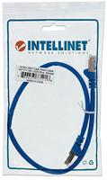 Intellinet 739832 RJ45 Netwerkkabel, patchkabel CAT 6 S/FTP 0.25 m Blauw Folie afscherming, Afscherming gevlochten, Halogeenvrij 1 stuk(s) - thumbnail