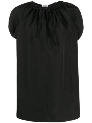 Jil Sander tie-fastening neck T-shirt - Black