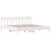Bedframe zonder matras massief grenenhout wit 180x200 cm - thumbnail