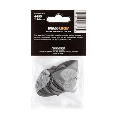 Dunlop 449P114 Max-Grip Nylon Standard Pick 1.14 mm plectrum set 12 stuks Dunlop 449P114 Max-Grip Nylon Standard Pick 1.14 mm plectrum set 12 stuks