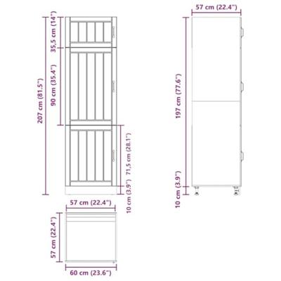 Keukenkast Lucca bewerkt hout grijs sonoma eiken