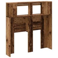 Hoofdeinde met LED 100x18,5x103,5 cm bewerkt hout oud hout - thumbnail