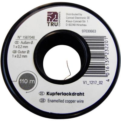 TRU COMPONENTS Koperdraad gelakt Buitendiameter (incl. isolatielak): 1 mm 6 m