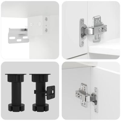 7-delige Keukenkastenset Lucca bewerkt hout glanzend wit