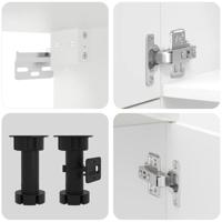 7-delige Keukenkastenset Lucca bewerkt hout glanzend wit - thumbnail