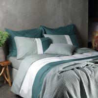 Dommelin Dommelin Dekbedovertrek Padua Percal 200TC Spargroen 260x200/220 cm - thumbnail