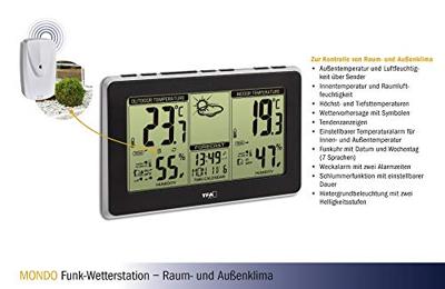 TFA Dostmann Mondo 35.1151.01 Draadloos weerstation Verwachting voor 1 dag Aantal sensoren max.: 3 TFA Dostmann Mondo 35.1151.01 Draadloos weerstation Verwachting voor 1 dag Aantal sensoren max.: 3