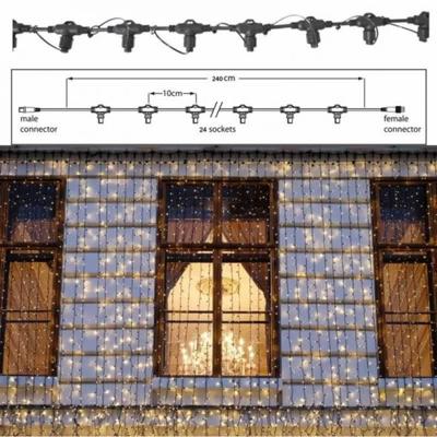 Hoofdkabel zwart 240cm 24 aftakkingen voor Pro System Modular feestverlichting