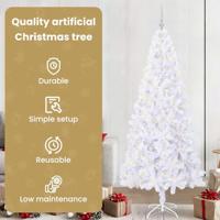 Kunstkerstboom met 300 LED Wit 210 cm PVC en staal - thumbnail