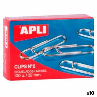 Clip Apli Nº 2 Zilverkleurig Nikkel 32 mm (10 Stuks)
