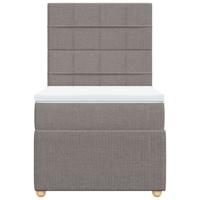 Boxspring met matras stof taupe 100x200 cm - thumbnail