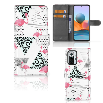 Xiaomi Redmi Note 10 Pro | Telefoonhoesje | Met pasjeshouder | Flamingo Triangle