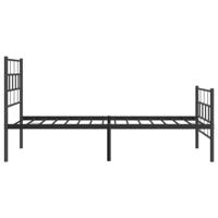 Bedframe met hoofd- en voeteneinde metaal zwart 75x190 cm - thumbnail