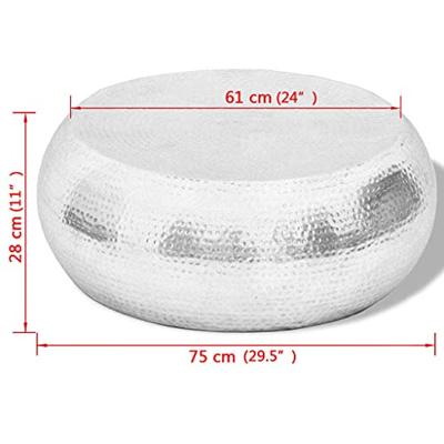 Salontafel gehamerd aluminium zilverkleurig Salontafel gehamerd aluminium zilverkleurig