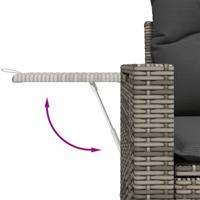 9-delige Loungeset met kussens poly rattan grijs - thumbnail