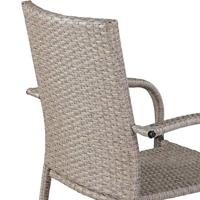 Polyrattan Stapelstoel Comfort Set van 4 kleur Creme - thumbnail