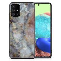 Samsung Galaxy A71 Marmeren Print Telefoonhoesje Marmer Grijs - thumbnail