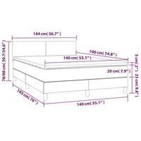 Boxspring met matras stof donkergrijs 140x190 cm - thumbnail