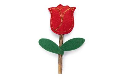 Beeztees kattenspeelgoed catnip en matatabi roos 12x4x2cm bruin/rood