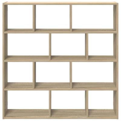 Wandschap kubus 12 vakken bewerkt hout sonoma eikenkleurig