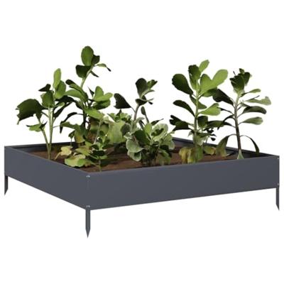Plantenbak verhoogd 100x100x26 cm staal antracietkleurig Plantenbak verhoogd 100x100x26 cm staal antracietkleurig