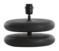 Light & Living Tafellamp 'Eboli' Mangohout, Ø25cm, kleur Mat Zwart (excl. kap) - thumbnail