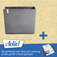 Ecopots Plantenbak Paris op Wielen Grey 85cm - thumbnail